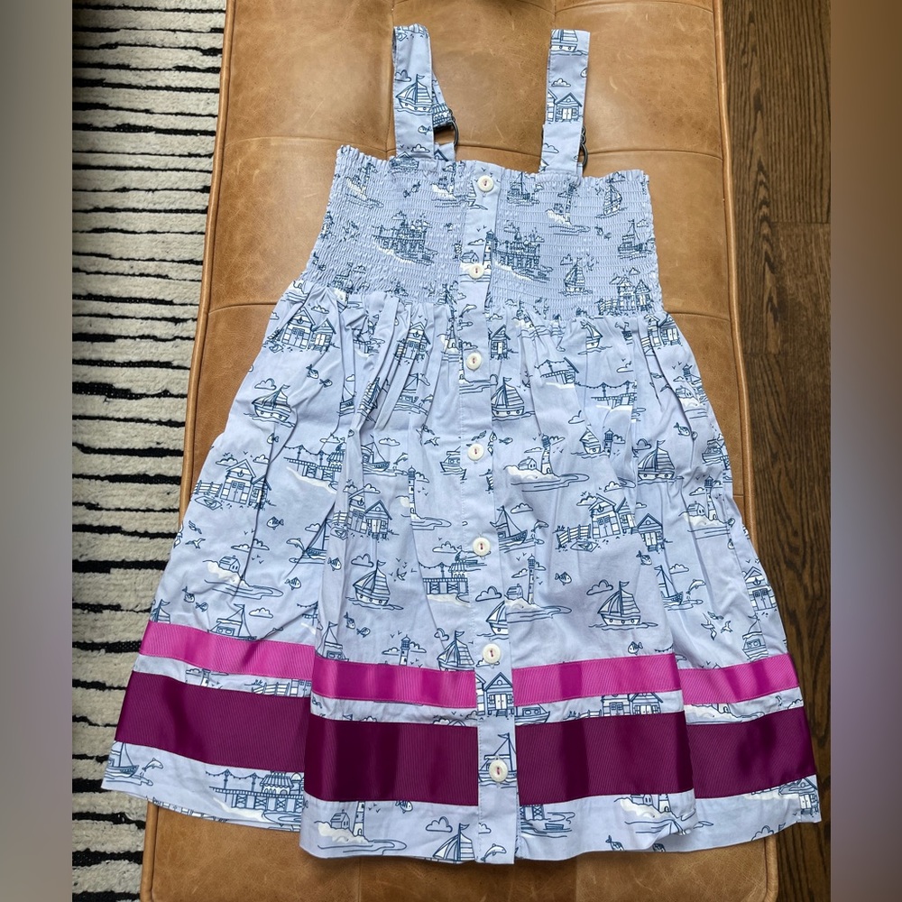 MATILDA JANE dress - size 6 - blue color with nautical theme print